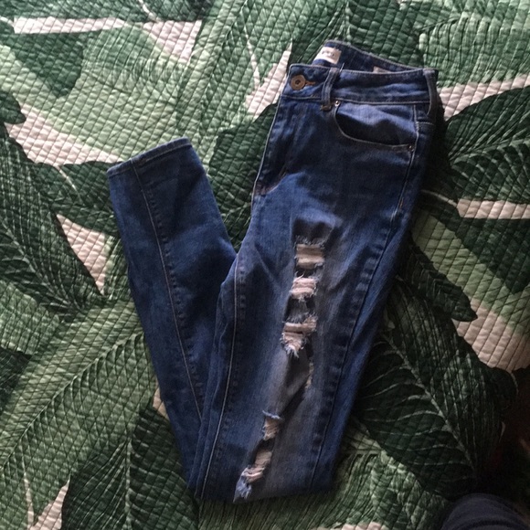 Pacsun distressed indigo high rise jeans - Picture 2 of 6